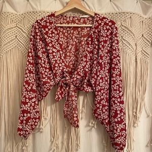 Audrey 3+1 Floral Tie Crop Top